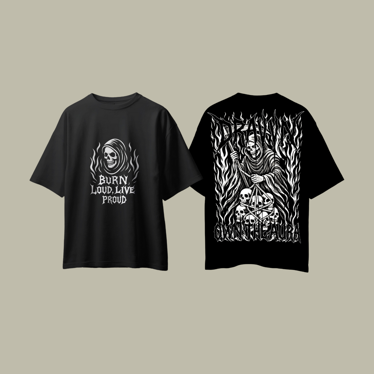 Dravvn T-Shirt – Own The Aura (White Edition)