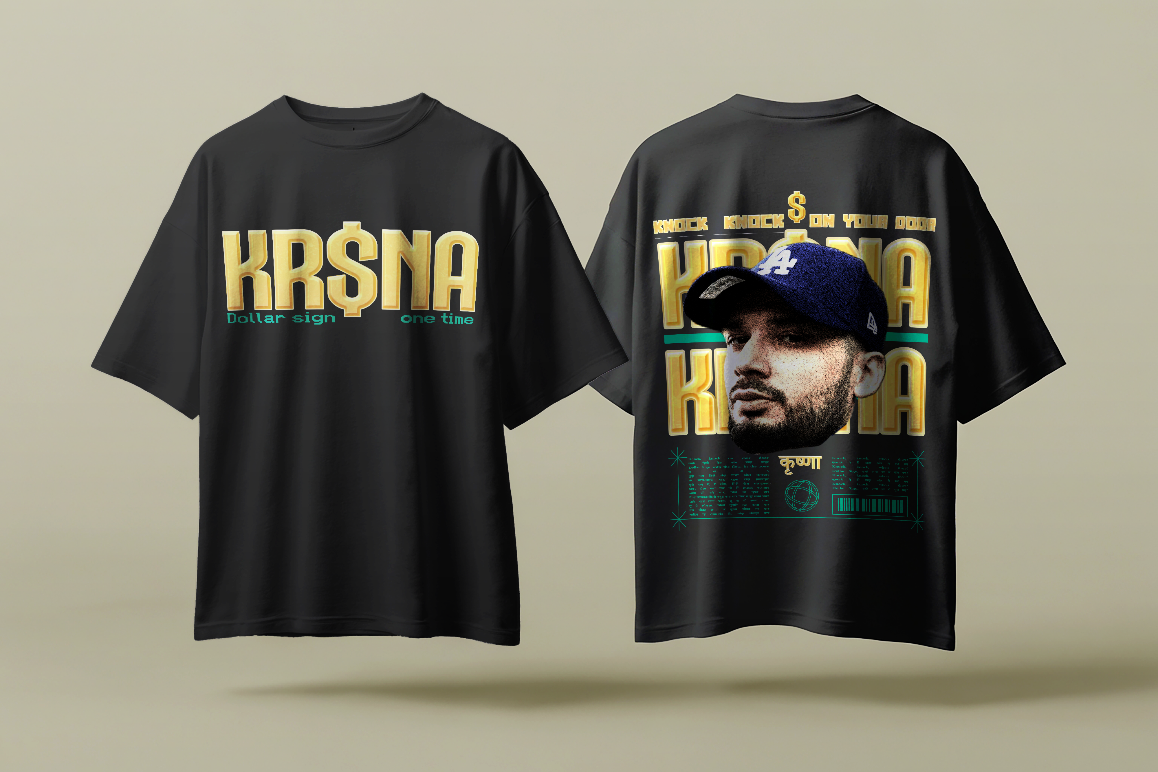 "KR$NA Dollar Sign" Tee – Desi Hip-Hop Icon Tribute