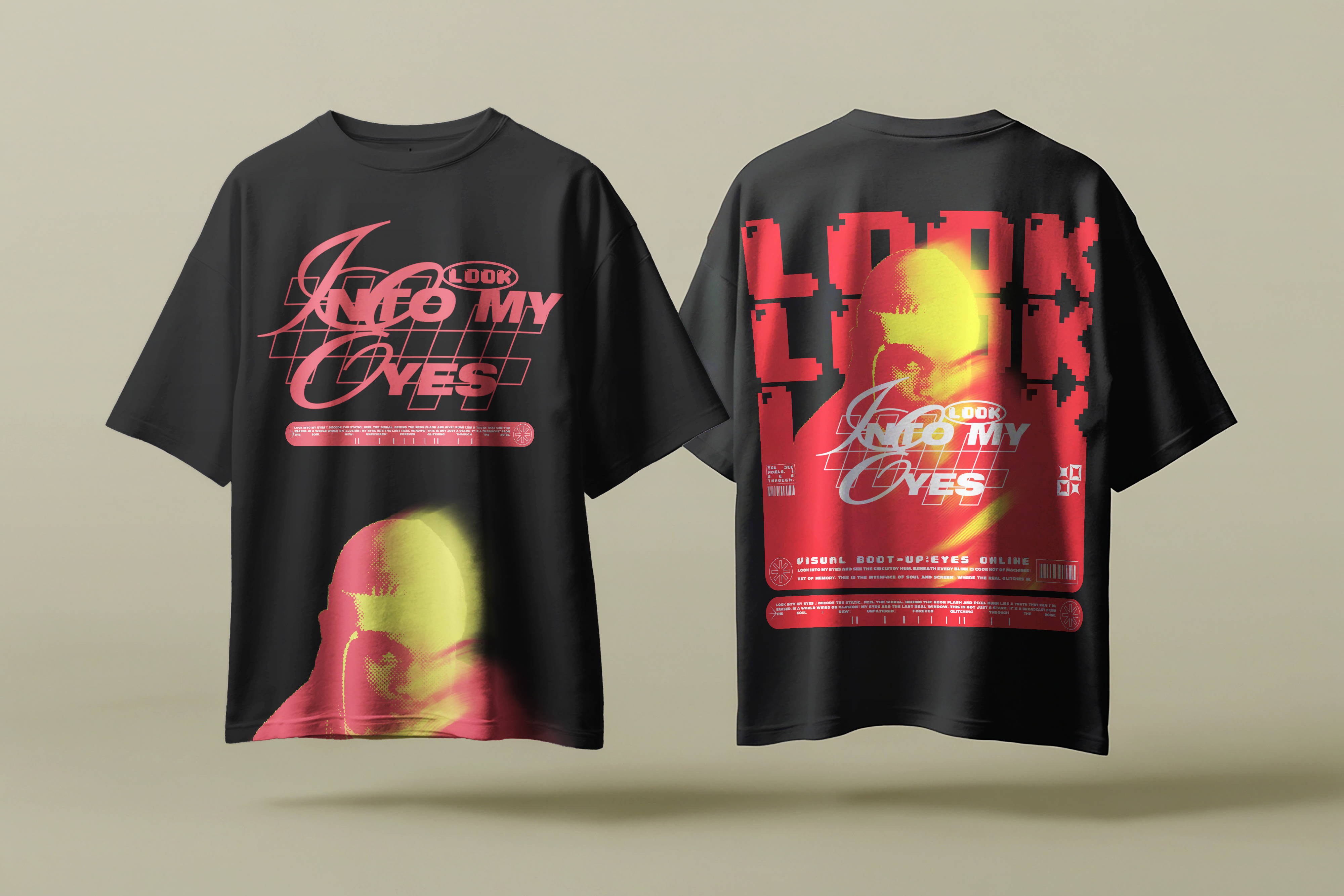 "Into My Eyes" Tee – Cyberpunk Electric Blue Graphic T-Shirt
